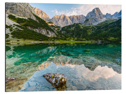 Aluminium print Reflection in the Seebensee