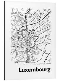 Tableau en aluminium Plan de la ville de Luxembourg