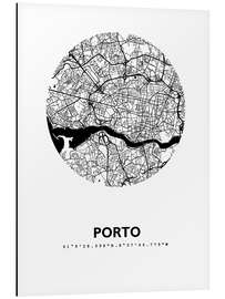 Magnettafel Stadtplan von Porto, Kreis