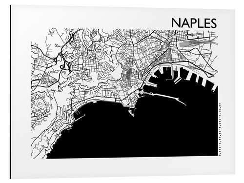 Tableau en aluminium Carte de Naples