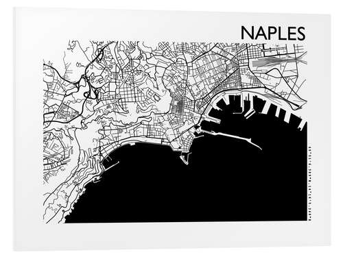 Hartschaumbild Stadtplan von Neapel