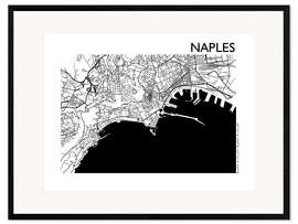 Inramat konsttryck City map of Naples