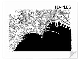 Sticker mural Carte de Naples