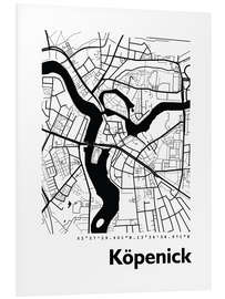 Foam board print Map of Koepenick