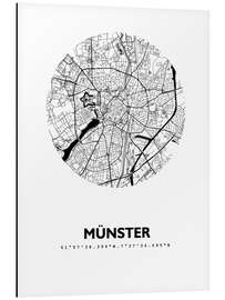 Quadro em alumínio Mapa de Münster