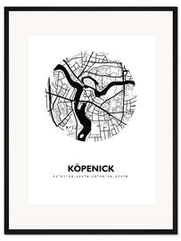 Gerahmter Kunstdruck Karte von Köpenick