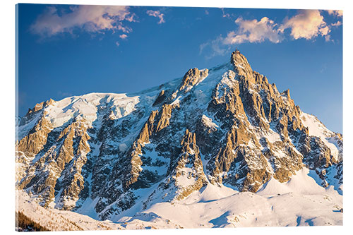 Acrylic print Alpine peaks at Chamonix in the evening light