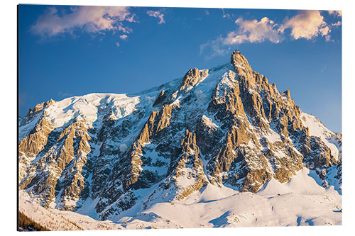 Alubild Alpengipfel bei Chamonix im Abendlicht