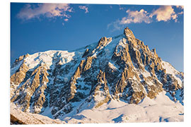 Hartschaumbild Alpengipfel bei Chamonix im Abendlicht