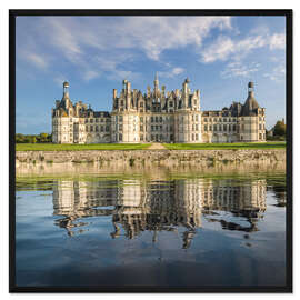 Gerahmter Kunstdruck Loire-Schloss Chateau Chambord, Frankreich