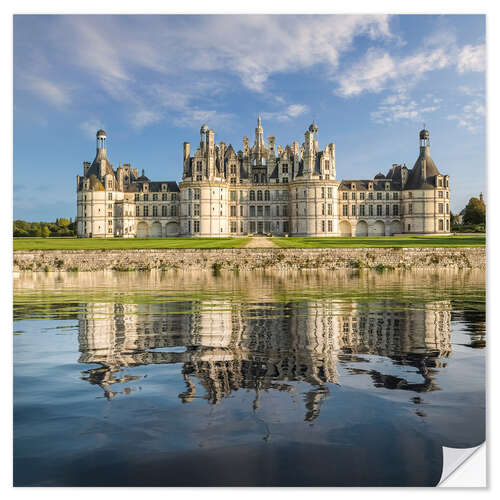 Selvklebende plakat Loire castle Chateau Chambord, France