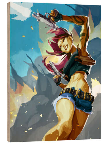 Hout print Action-Queen