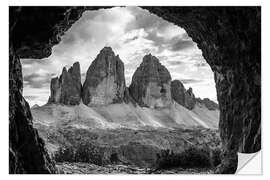 Självhäftande poster Three peaks, Dolomites