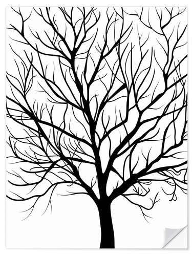 Selvklebende plakat Winter tree