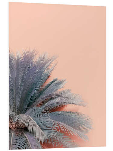 PVC print Blue palms on pink