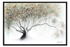 Gerahmter Kunstdruck Goldener Baum