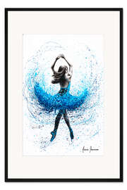 Gerahmter Kunstdruck Ballerina in Traumblau
