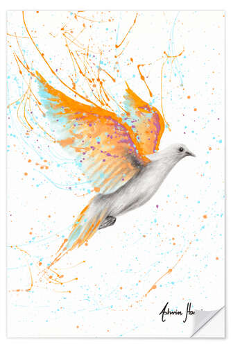 Selvklebende plakat Summer dove of peace