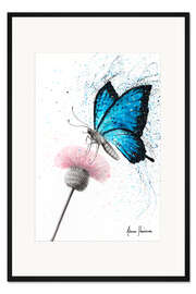 Gerahmter Kunstdruck Schmetterling und Löwenzahn