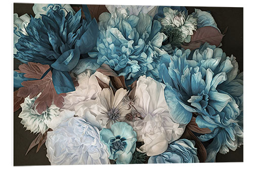 Tableau en PVC Bouquet de fleurs bleues