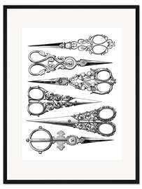 Gerahmter Kunstdruck Vintage-Scheren