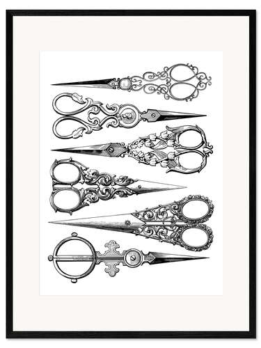 Gerahmter Kunstdruck Vintage-Scheren