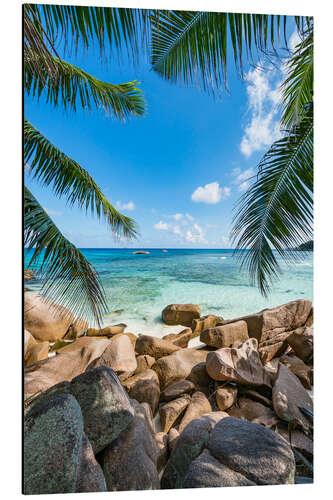 Aluminium print Anse Lazio in the Seychelles