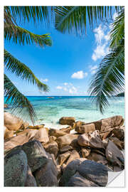 Selvklebende plakat Anse Lazio in the Seychelles