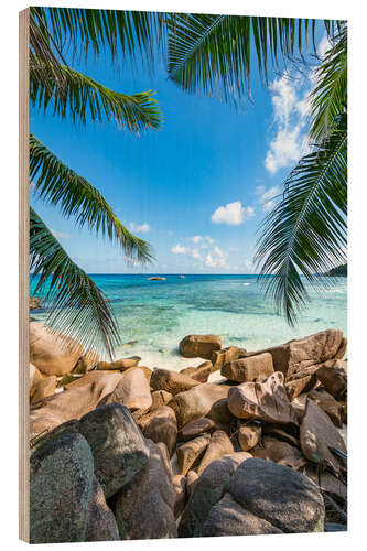 Holzbild Anse Lazio auf den Seychellen