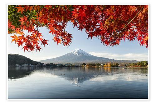 Poster Mont Fuji et lac Kawaguchi II