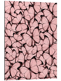 Aluminiumtavla Pink Butterflies