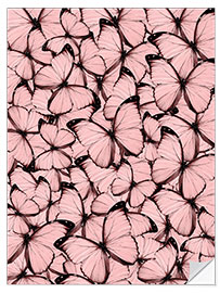 Sticker mural Papillons roses