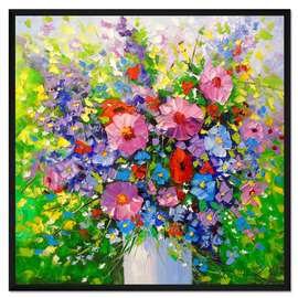 Gerahmter Kunstdruck Strauß Sommerblumen