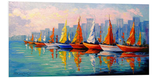 PVC print Sailboats at the pier