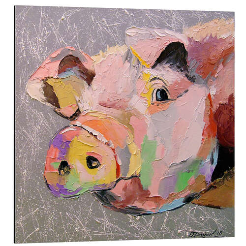 Aluminium print Pig