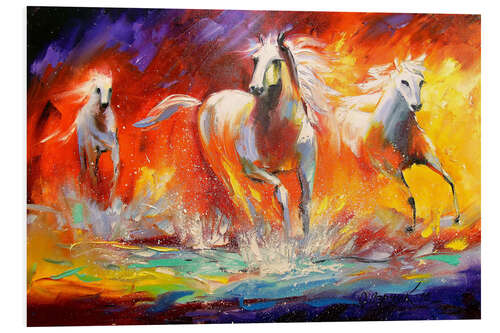 Quadro em PVC Cavalos de fogo