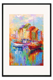 Gerahmter Kunstdruck Schoner am Pier