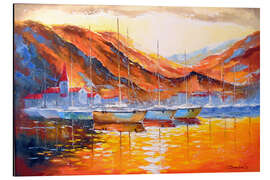 Magnettafel Segelboote in den Bergen