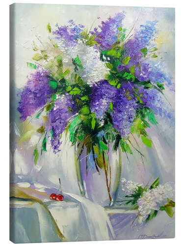 Canvas-taulu Bouquet of lilac in a vase