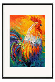 Gerahmter Kunstdruck Hahn