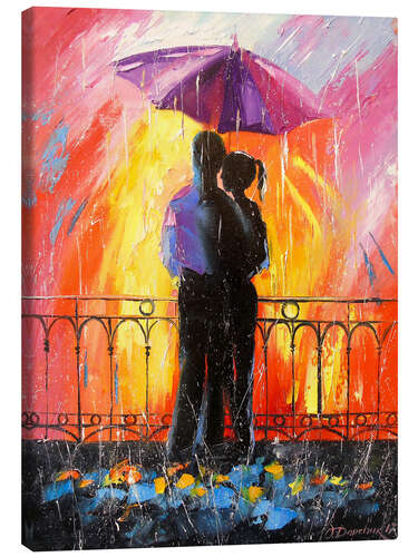 Canvas print Together in the rain