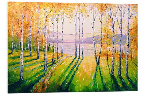 Foam board print Birches at dawn