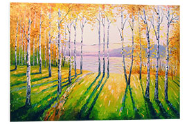 Foam board print Birches at dawn