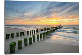 Gallery print Sunset on the North Sea beach in Domburg