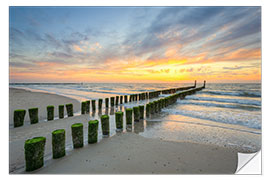 Sisustustarra Sunset on the North Sea beach in Domburg