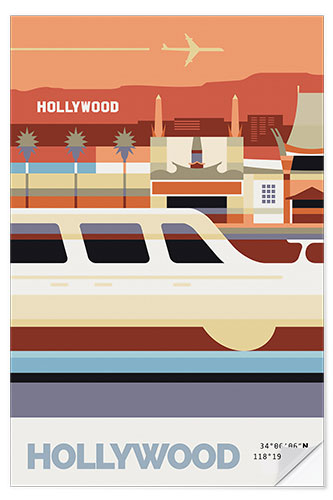 Selvklebende plakat Hollywood