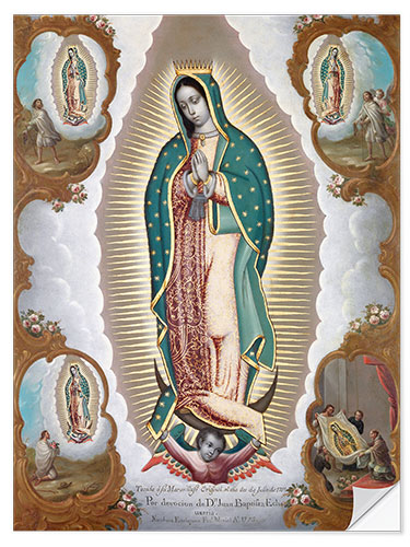 Sticker mural Notre-Dame de Guadalupe avec les quatre apparitions