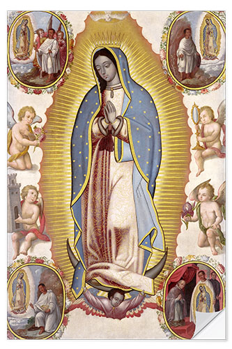 Selvklebende plakat Virgin of Guadalupe