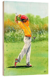 Wood print Golfer