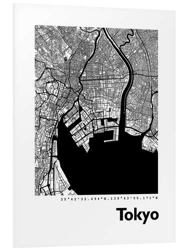 Tableau en PVC Plan de la ville de Tokyo